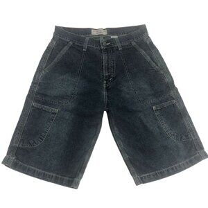 Levi Strauss Signature Mens Vintage Cargo Shorts Denim Utility Loose Fit Size 30